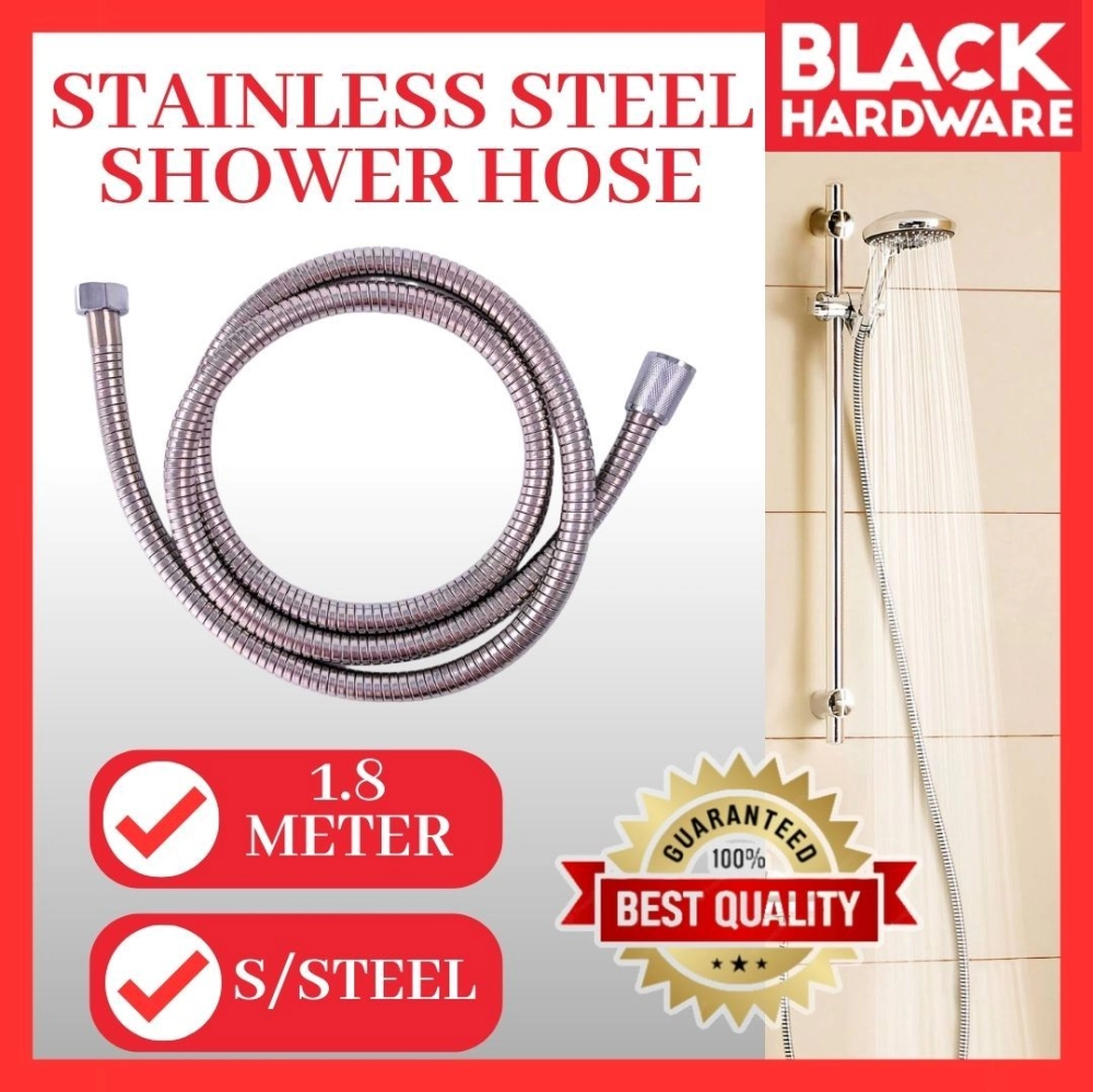 Black Hardware Bidet Hose High Pressure Stainless Steel Shower Hose Pipe Toilet Steel Water Heater Flexible Hose Pipe 软喉