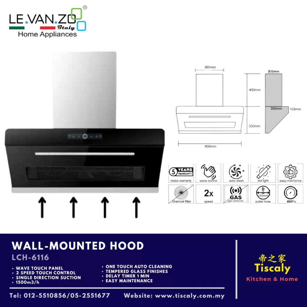 LEVANZO WALL-MOUNTED HOOD LCH-6116