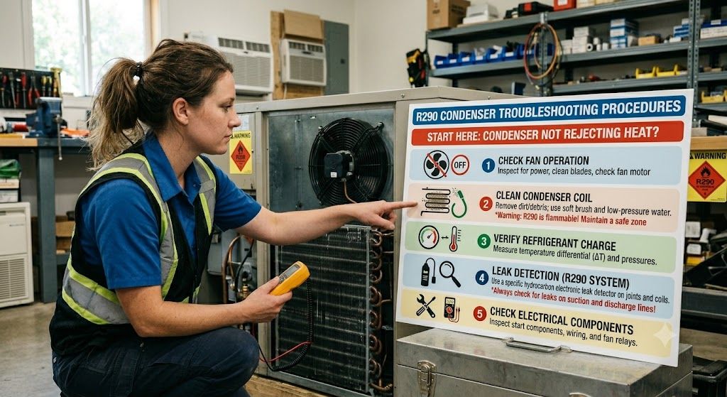 R290 condenser troubleshooting procedures