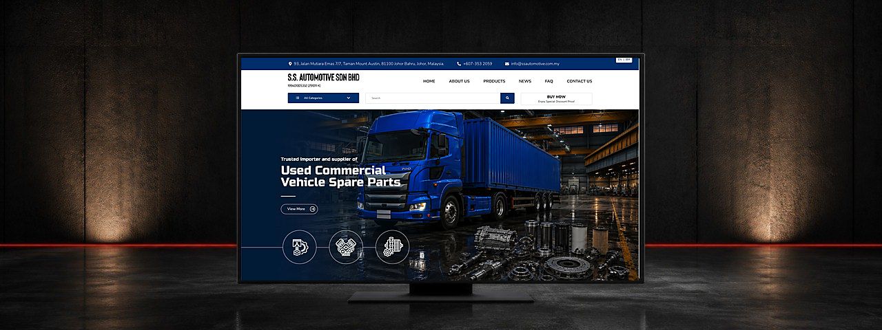 S.S. Automotive Commercial Vehicle Parts Website Design Case Study in Johor Bahru