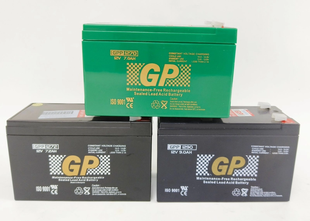 GP Brand 12V7.2AH Rechargeable Seal Lead Acid Backup Battery for autogate / alarm / UPS / Small Pump / Sprayer - GPP1272