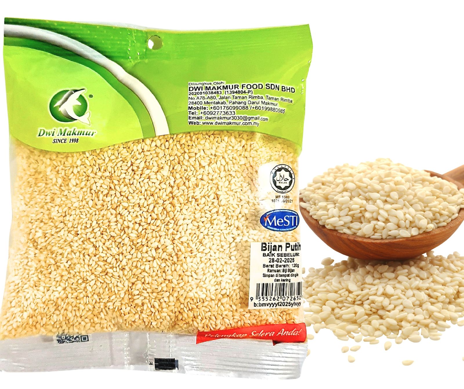 White Sesame Seeds 120 Grams RM4.30 X 5 Units C.Dwi Makmur