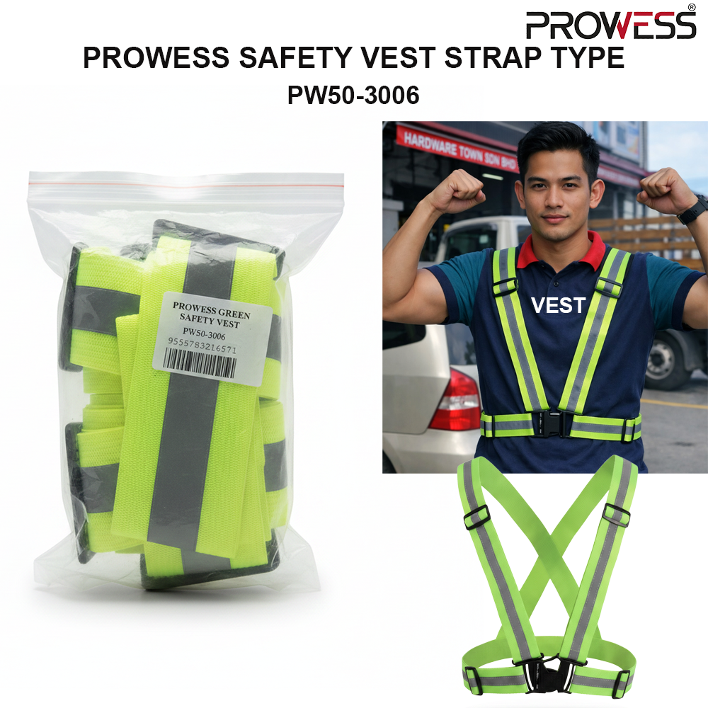 PROWESS SAFETY VEST STRAP TYPE | HIGH VISIBILITY REFLECTIVE SAFETY HARNESS VEST | LIGHTWEIGHT WORK SAFETY GEAR ( PW50-3006 )
