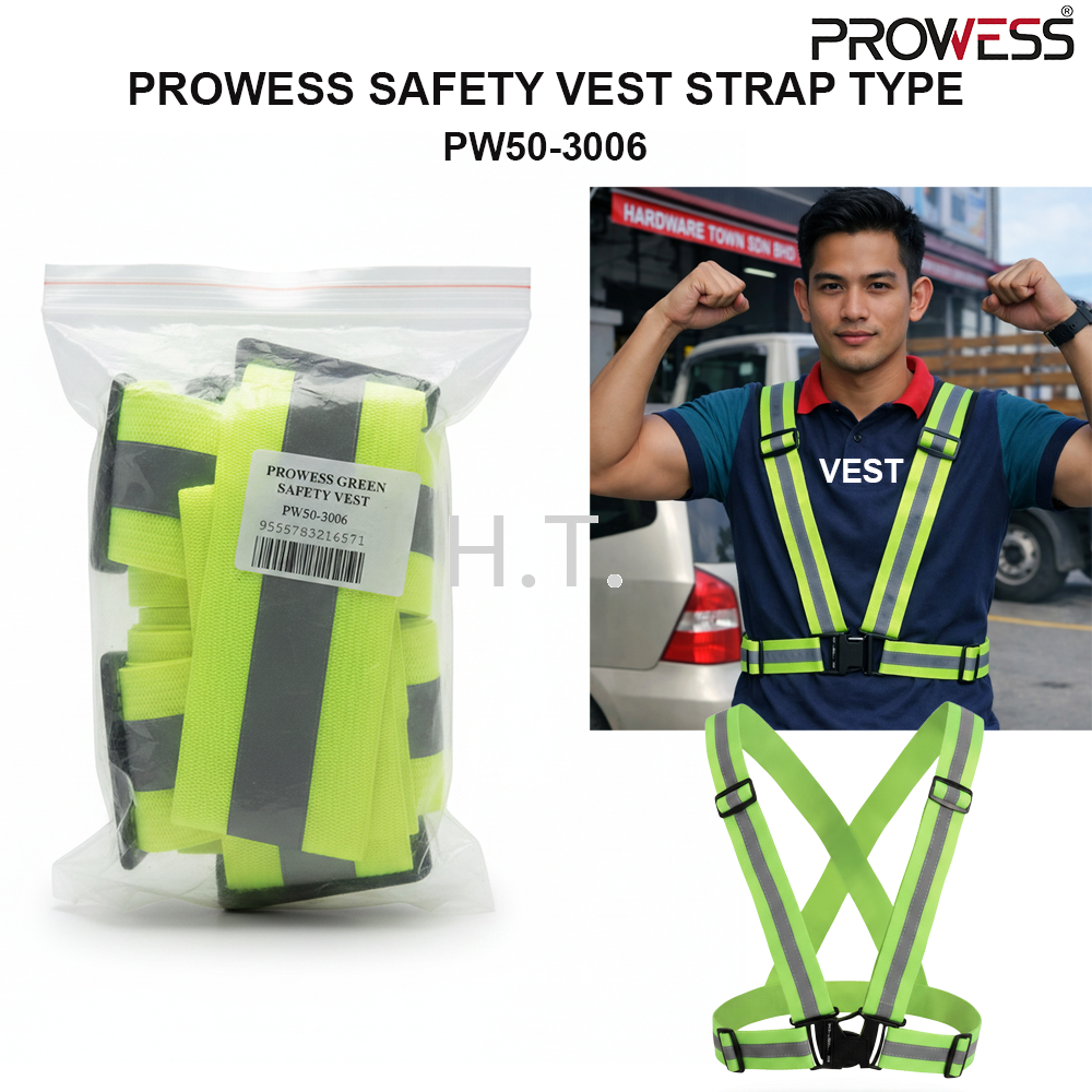 PROWESS SAFETY VEST STRAP TYPE | HIGH VISIBILITY REFLECTIVE SAFETY HARNESS VEST | LIGHTWEIGHT WORK SAFETY GEAR ( PW50-3006 )