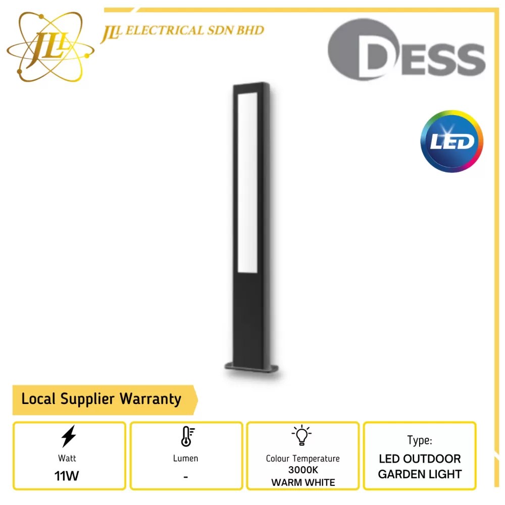 DESS GLESP-GL15403 11W 240VAC 3000K IP54 LED OUTDOOR GARDEN BOLLARD LIGHT 