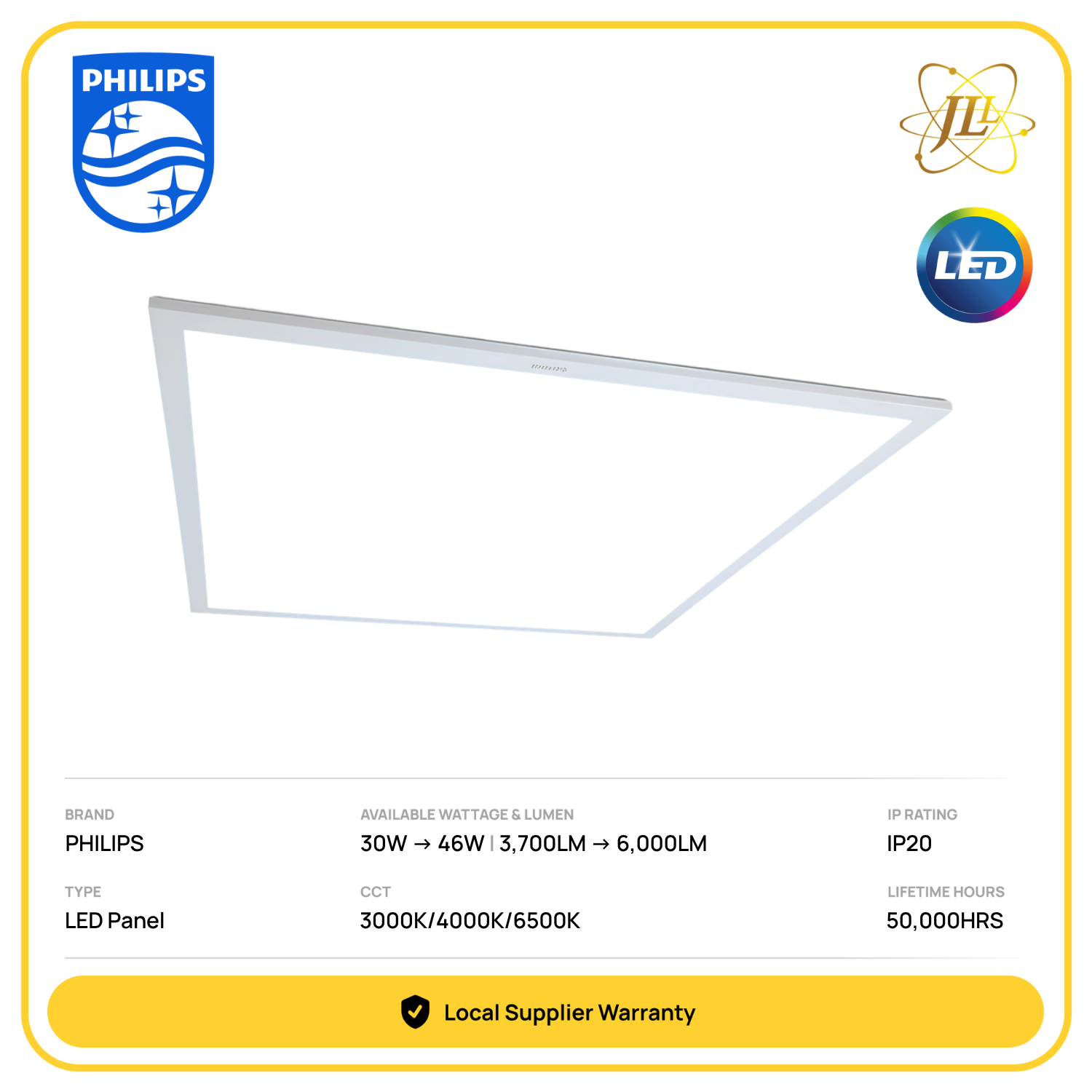 PHILIPS GREENPERFORM RC160V SLIM LED PANEL 240V CRI80 [30W/46W] [3700LM/3900LM/5700LM/6000LM] [3000K/4000K/6500K] [2x2FEET/1x4FEET/2x4FEET]