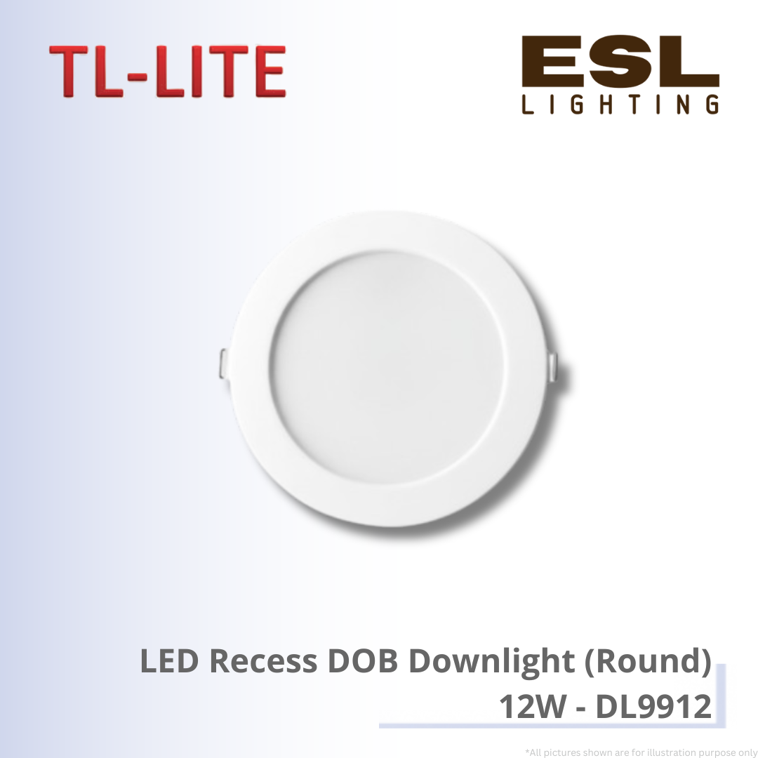 TL-LITE LED Recess DOB Downlight (Round) 12W - DL9912