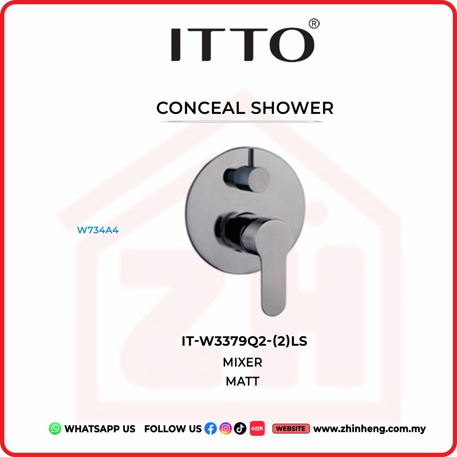 ITTO CONCEAL SHOWER TAP  IT-W3379Q2-(2)LS