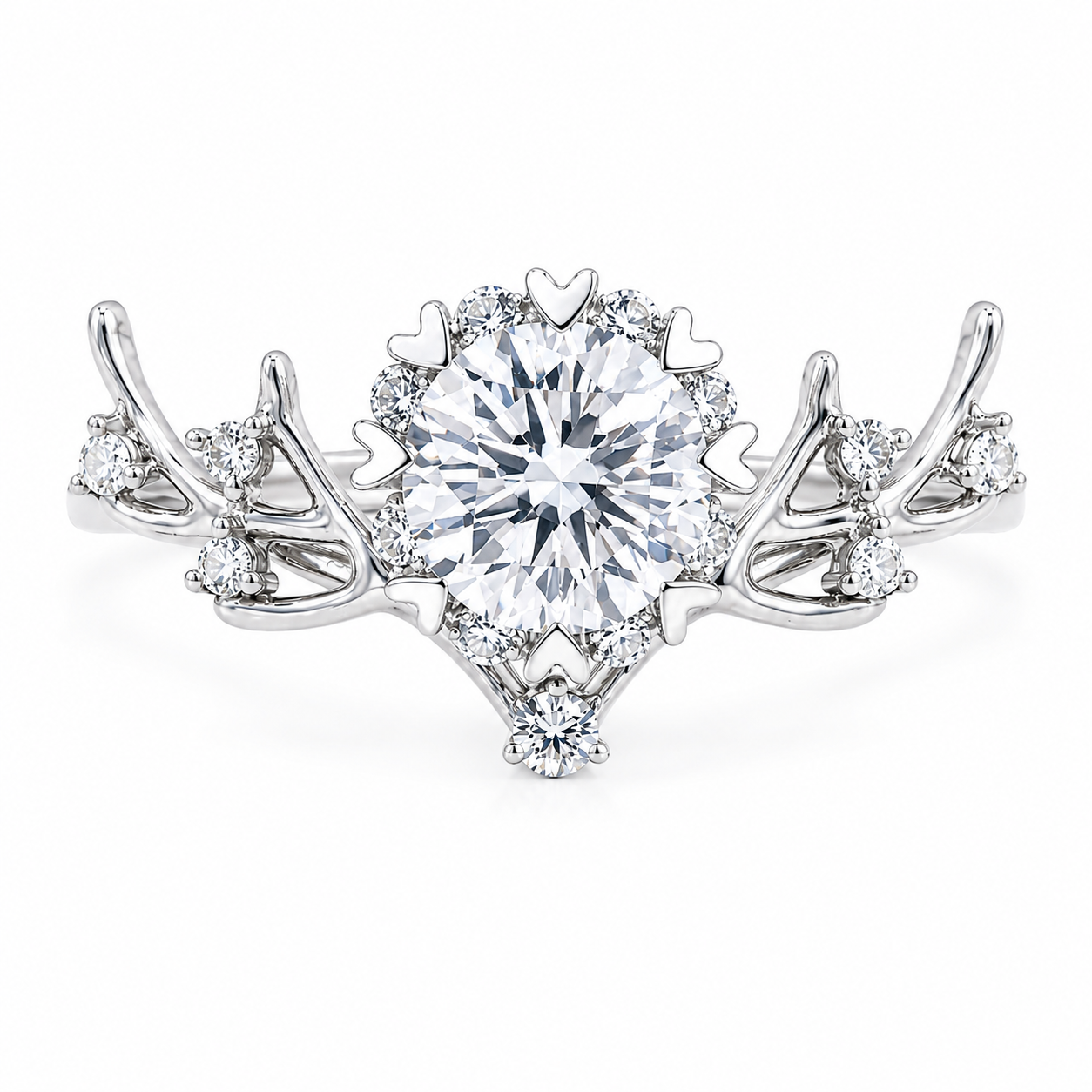 Roman & Co庐 Sylverra Whisper Bloom Pav茅 Engagement Ring