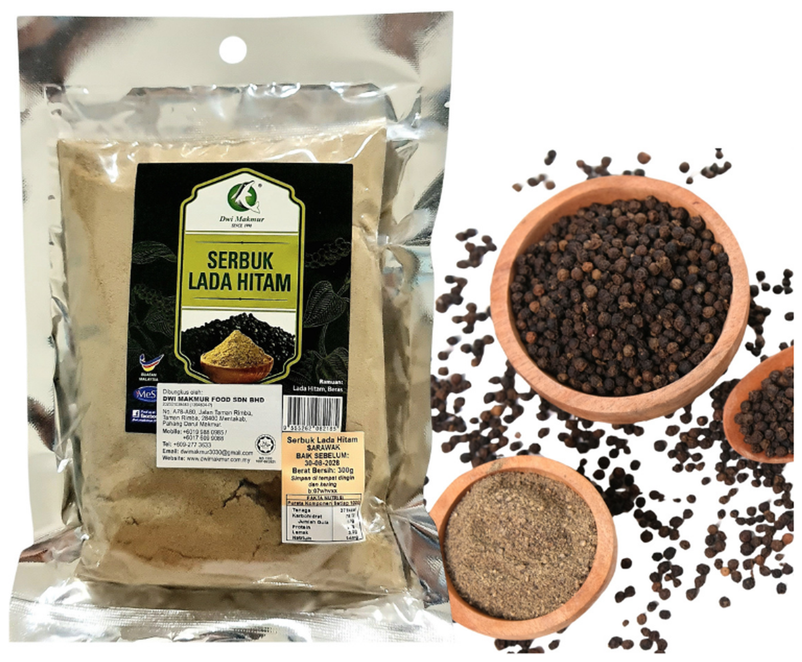 Black Pepper Powder (Premium) 300 Grams RM21.90 X 6 Units C.Dwi Makmur
