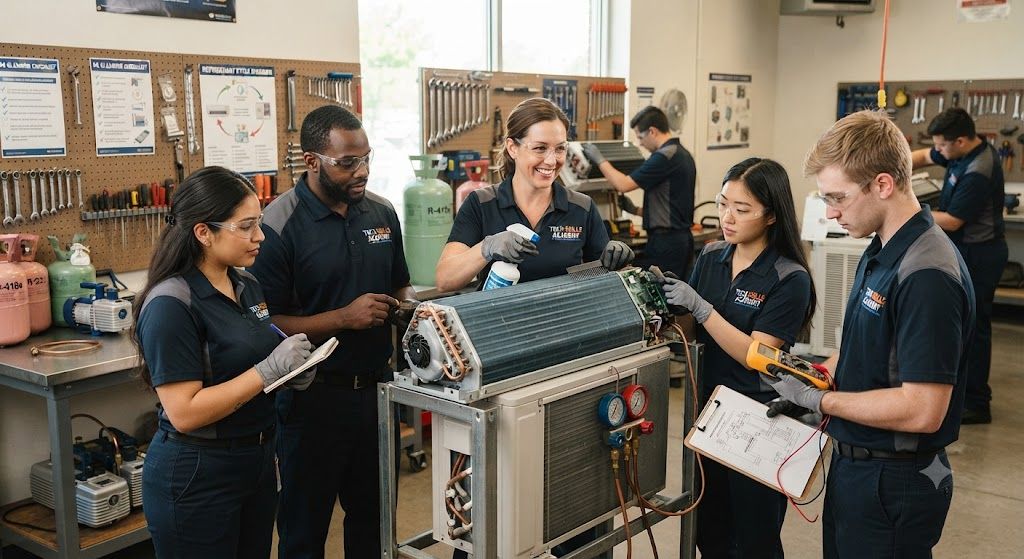 Air conditioning cleaning and servicing training