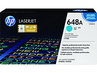 HP 648A Cyan Original LaserJet Toner Cartridge CE261A