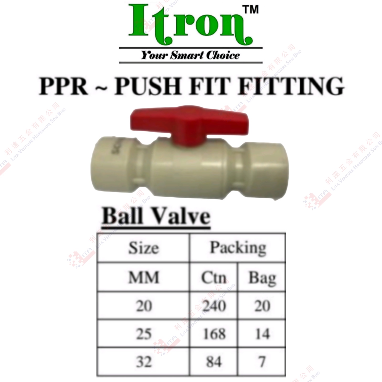 ITRON BRAND BALL VALVE - PPR