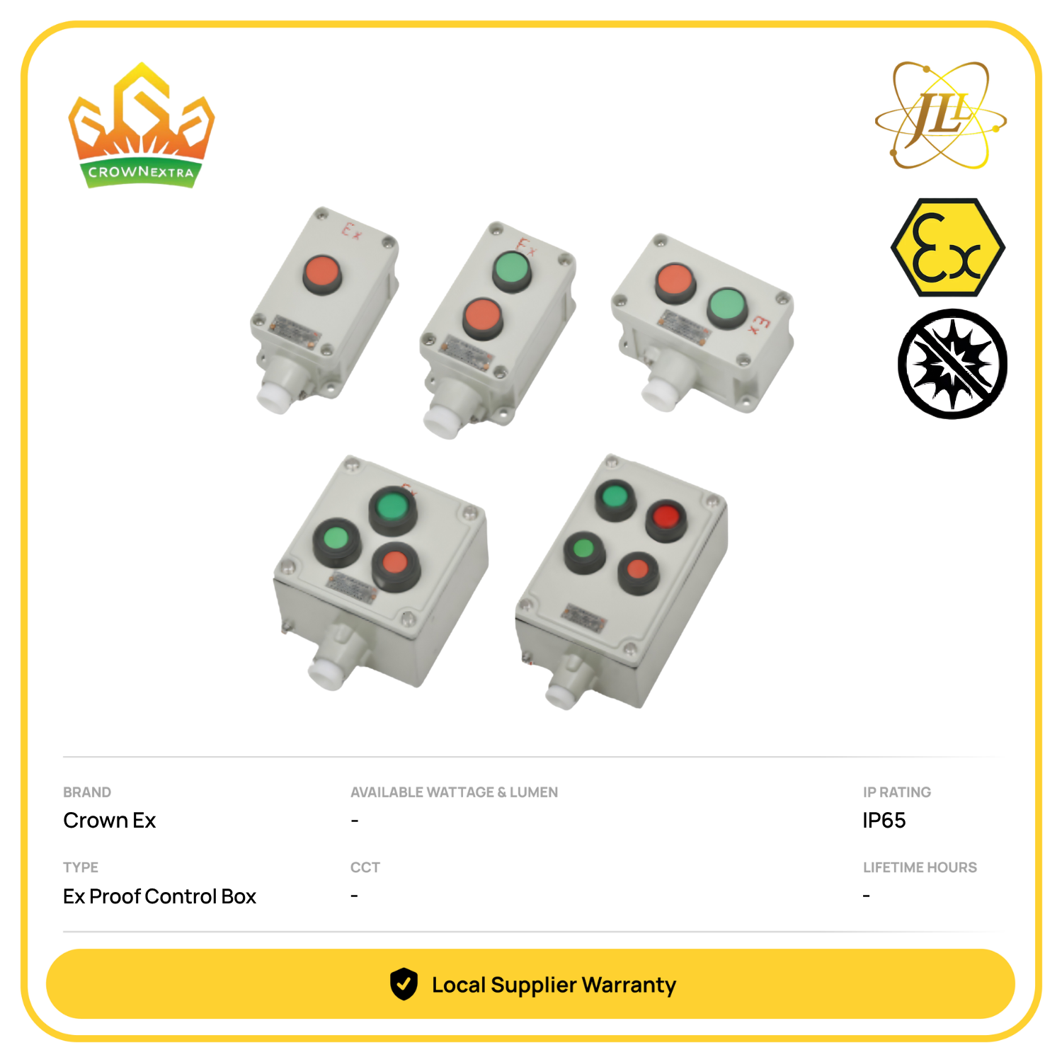 CROWN EX LA53 1G, 2G & 3G SERIES EXPLOSION PROOF HAZARDOUS FLAMEPROOF ANTI SPARK CONTROL BOX ONLY ZONE 1 & 2 [CUSTOMIZABLE]
