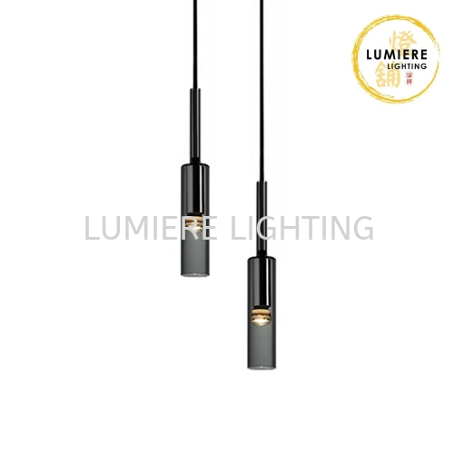 Post Modern Black Smoke Single Pendant Light