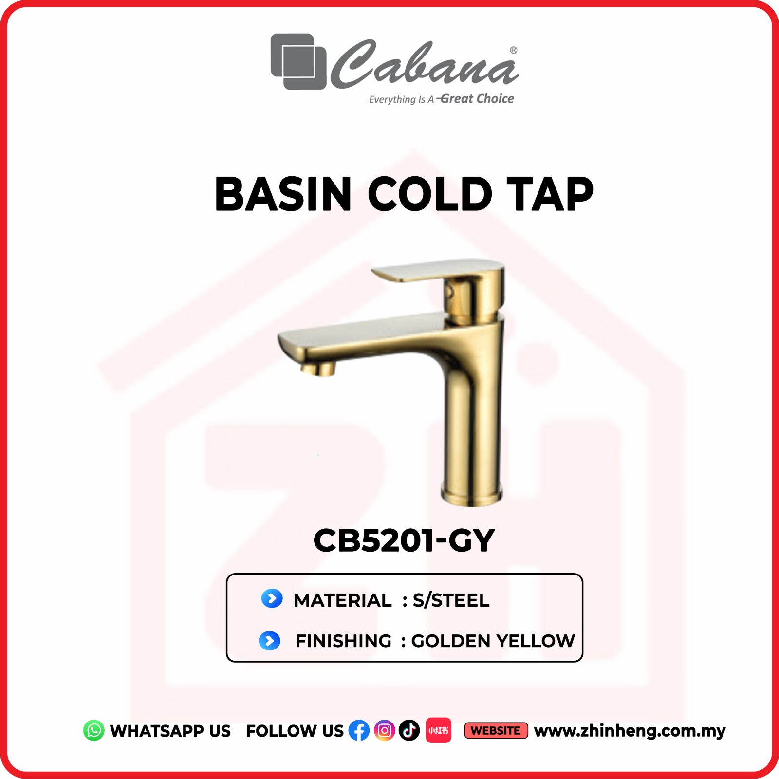 CABANA BASIN COLD TAP CB5201-GY