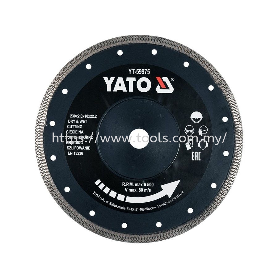 YT-59975 Diamond Blade For Cutting And Grinding Ceramics 230mm