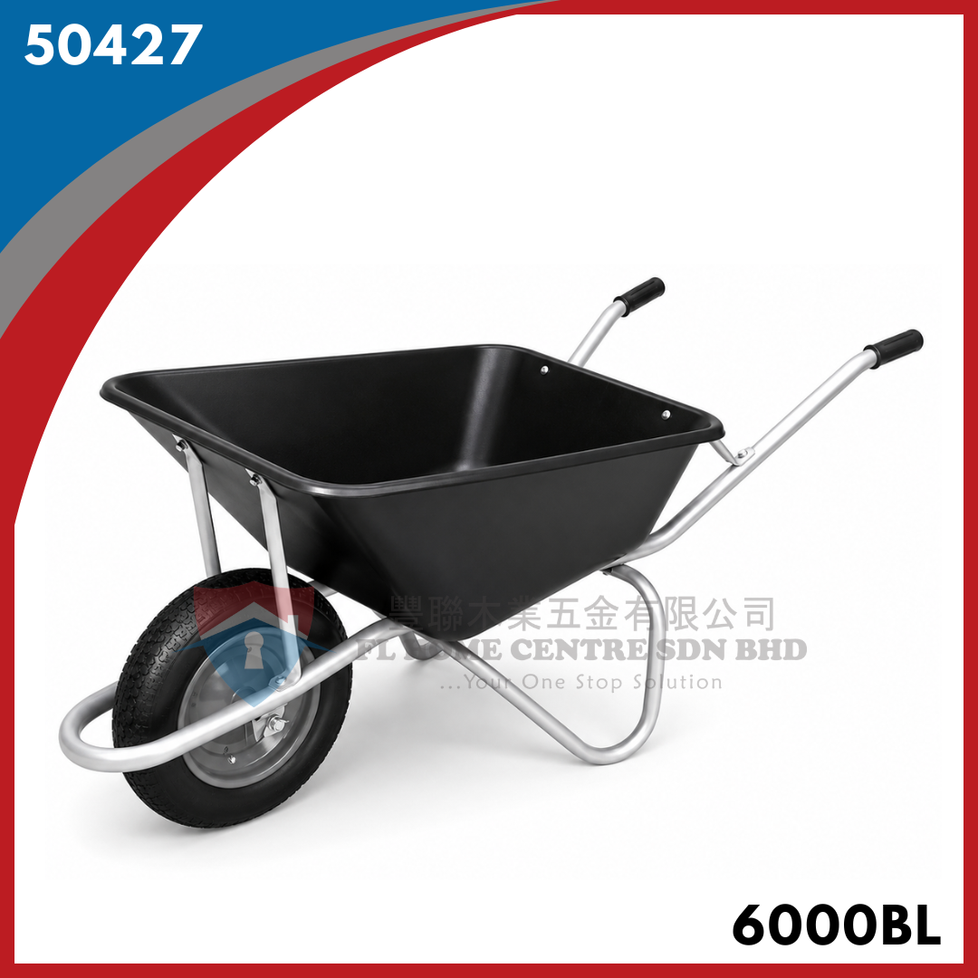Black Plastic Wheelbarrow 6000BL (Deep Type)