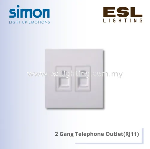 SIMON E6 SERIES 2 Gang Telephone Outlet(RJ11)-725224