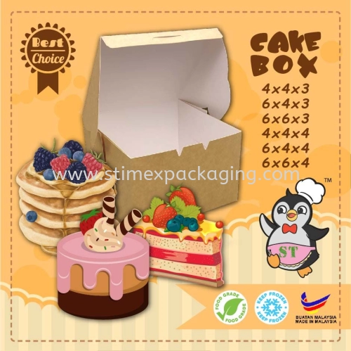 Slide Cake Box  片装蛋糕盒 【4"x4"x3"】【6"x4"x3"】【6"x6"x3"】【4"x4"x4"】【6"x4"x4"】【6"x6"x4"】