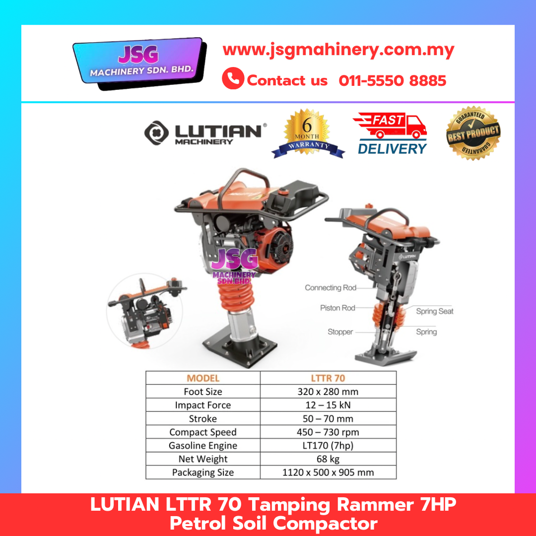 LUTIAN LTTR70 Tamping Rammer 7HP Petrol Soil Compactor