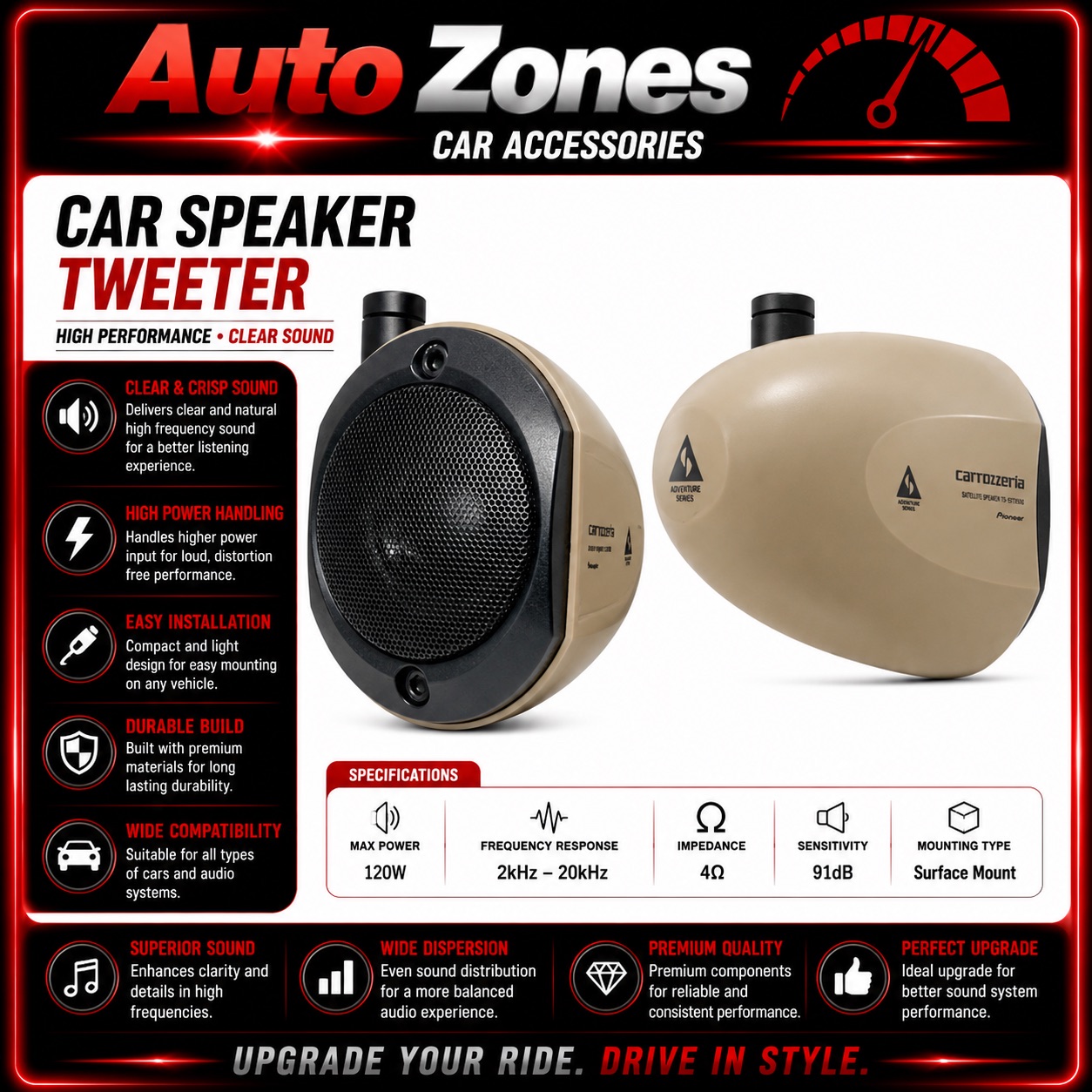 Pioneer TS-STX710AS Satellite Speaker (Adventure Series)