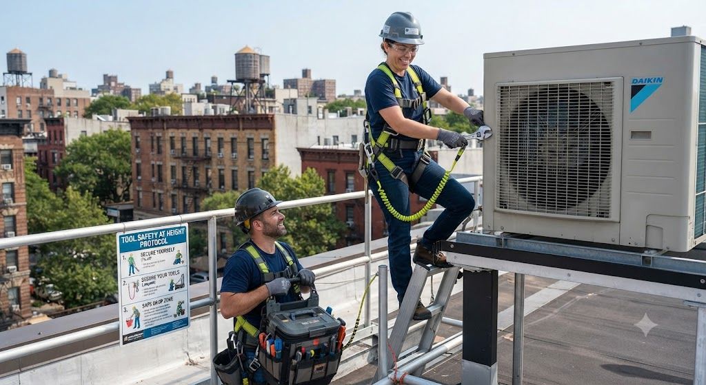 HVAC working at height tool safety methods