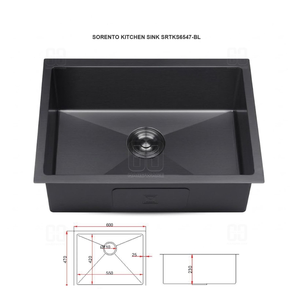 SORENTO KITCHEN SINK SRTKS7030-BL