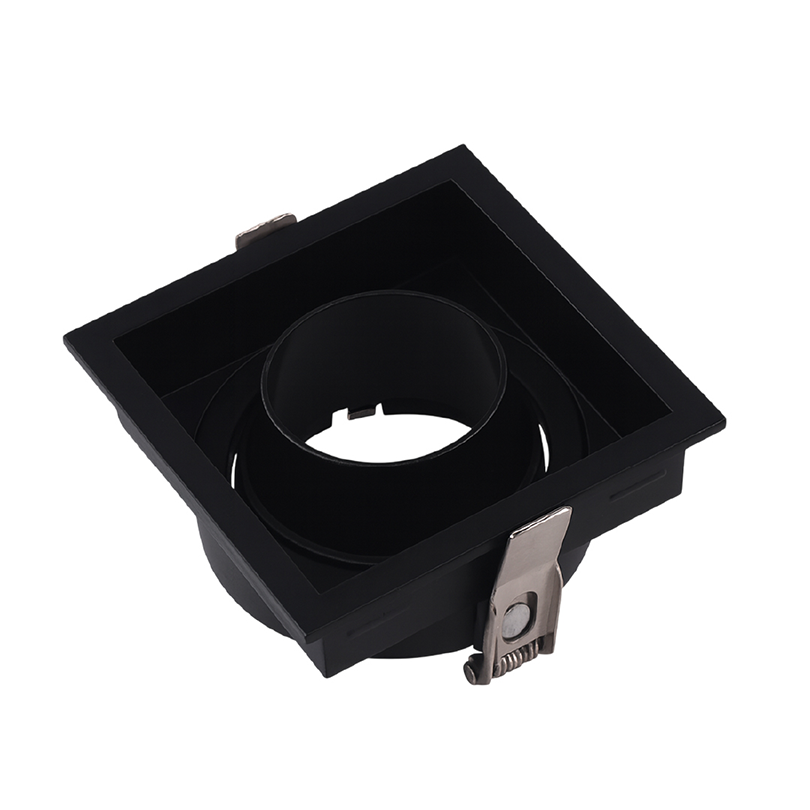 DSY-853-S1-BK+BK Square Eyeball Casing Recessed Spotlight Frame Black
