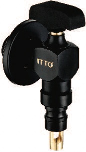 IT-1018ST6-BL Wall Laundry Bib Tap with Stopper – Black Hose Bib Tap, Durable & Modern Wall-Mounted Outdoor Tap