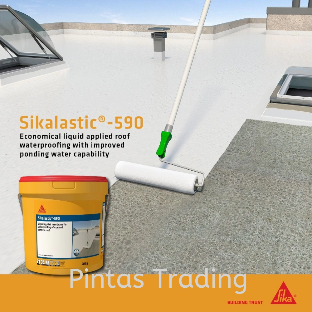 Sikalastic 590 | Economical Liquid Applied Roof Waterproofing with Improved Ponding Water Capability, UV Resistance & Crack Bridging Capacity
