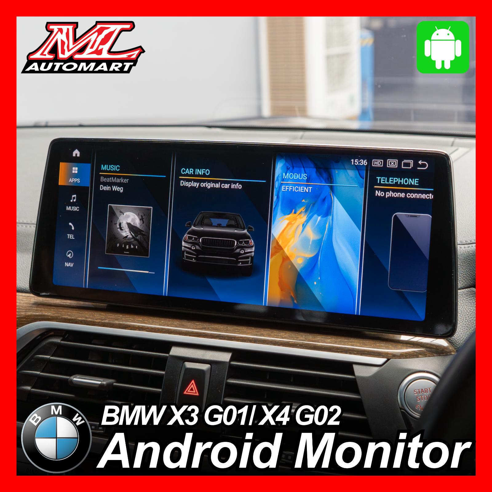 BMW X3 G01/ X4 G02 Android Monitor (12.3")