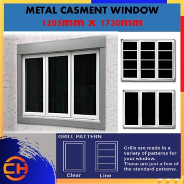 Metal Casement Window 1730MM(W) x 1205MM (H) With Security Grill