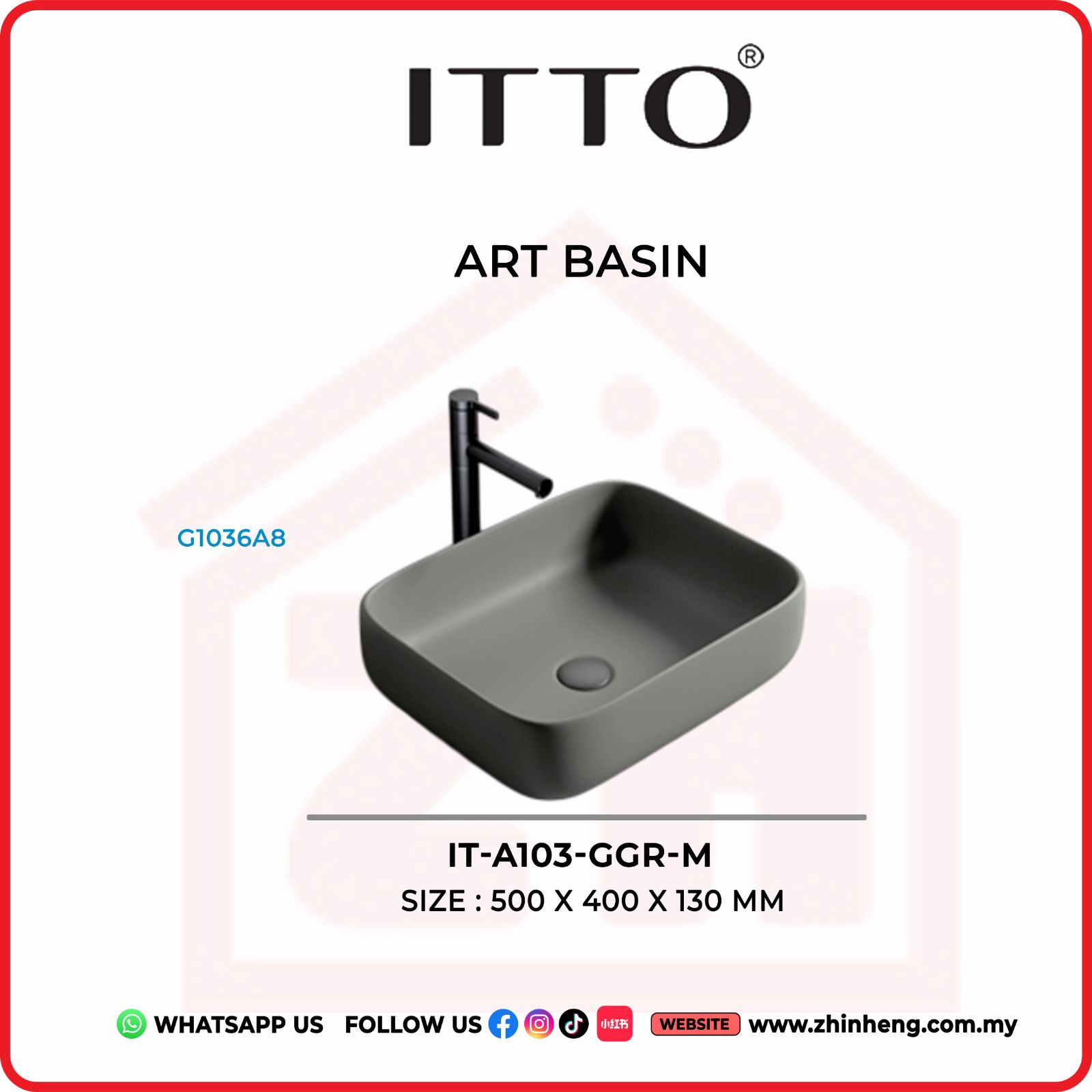 ITTO ART BASIN IT-A103-GGR-M