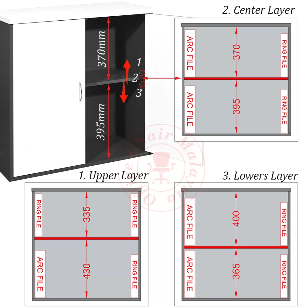 Full White Swing Door Cabinet / Low Cabinet / Office Cabinet / File Cabinet / Kabinet Pejabat / Kabinet Fail