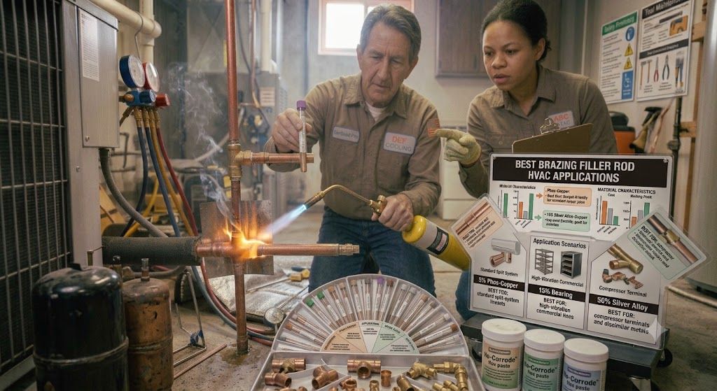 copper joint brazing filler rod HVAC