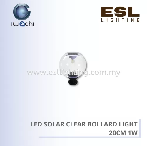 IWACHI LED SOLAR CLEAR BOLLARD LIGHT  20CM 1W