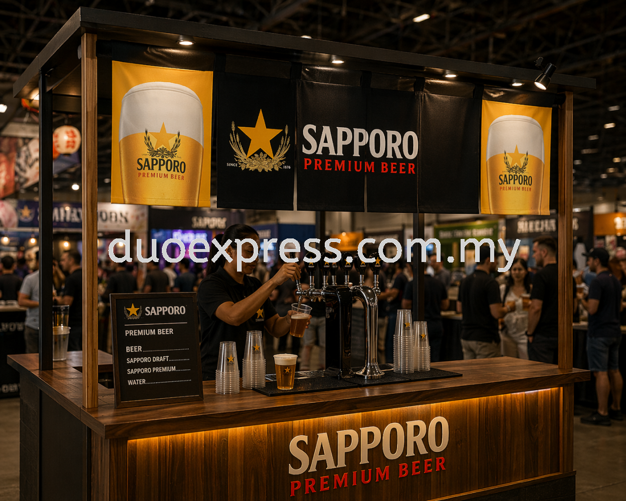 Custom Noren Curtain for Kiosk | Premium Printed Branding Curtain for Beer Festival, Exhibition Booth & Food Stall