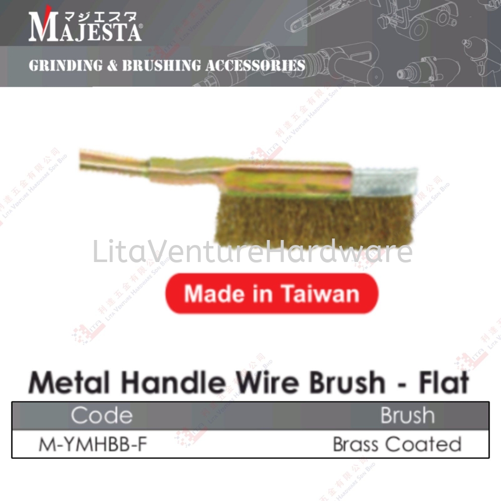 MAJESTA BRAND METAL HANDLE WIRE BRUSH (FLAT) - MYMHBBF