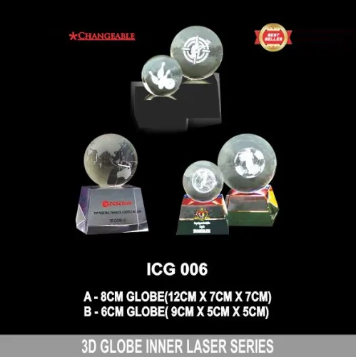 3D Globe Inner Laser Award - ICG 006