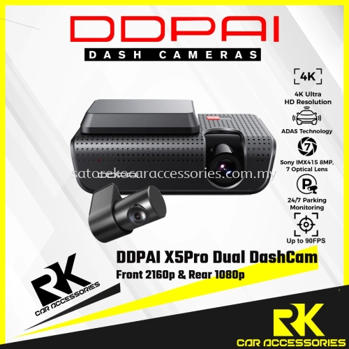 DDPAI X5Pro 4K Front & Rear View Dash Cam