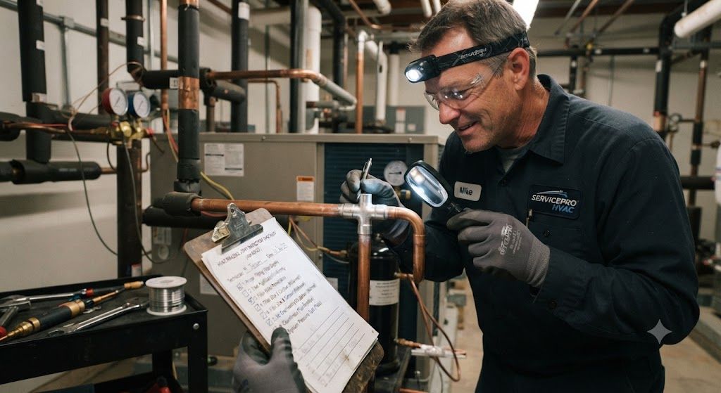 HVAC brazing joint inspection checklist