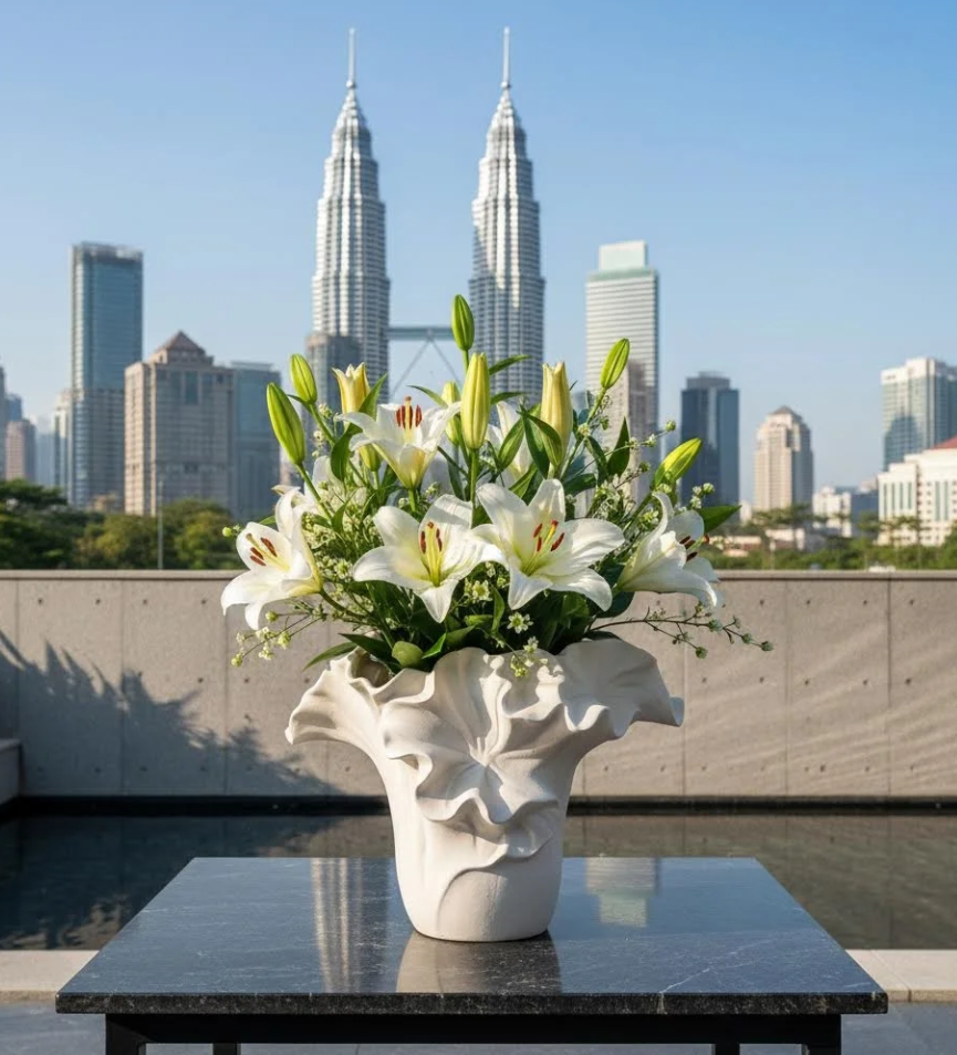 Premium Fiberglass Flower Vase Manufacturer Malaysia 马来西亚优质玻璃钢花瓶制造商 Pengeluar Pasu Bunga Gentian Kaca Premium Malaysia