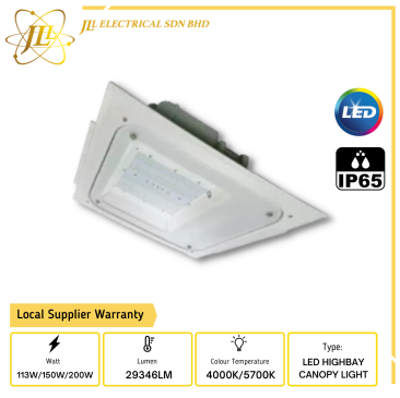 LUXTRON LED HBRD ECO HIGH BAY CANOPY LIGHT c/w SIRIM FOR PETROL KIOSK OR WAREHOUSE [113W/150W/200W][4000K/5700K]