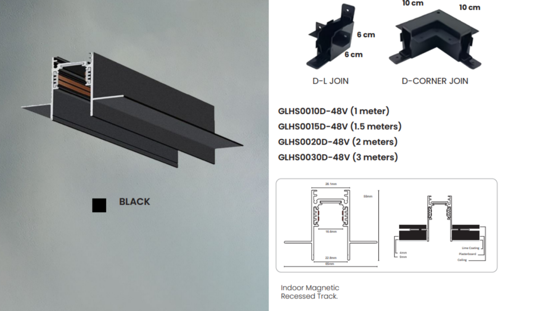 GLHS0010D-48V (1 meter) & GLHS0015D-48V (1.5 meters) & GLHS0020D-48V (2 meters) & GLHS0030D-48V (3 meters)