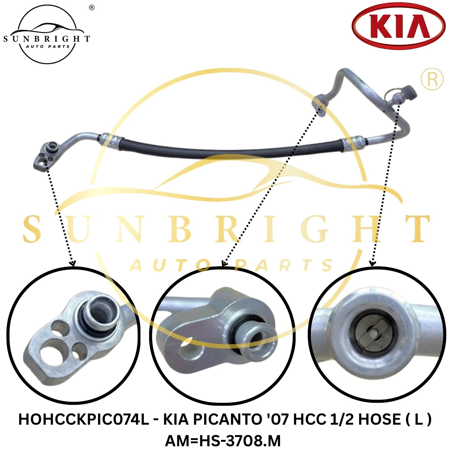 HOHCCKPIC074L - KIA PICANTO '07 HCC 1/2 HOSE ( L ) AM=HS-3708.M