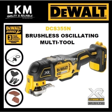 DEWALT  DCS355N-XJ 18/20V Brushless Cordless Oscillating Multi Tool With Accessories (Bare Tool) DCS355N