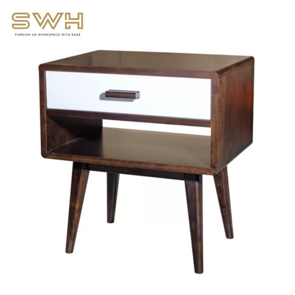 WILLOW II Solid Wood (B) BedSide Table Cabinet | Bedroom Furniture Store