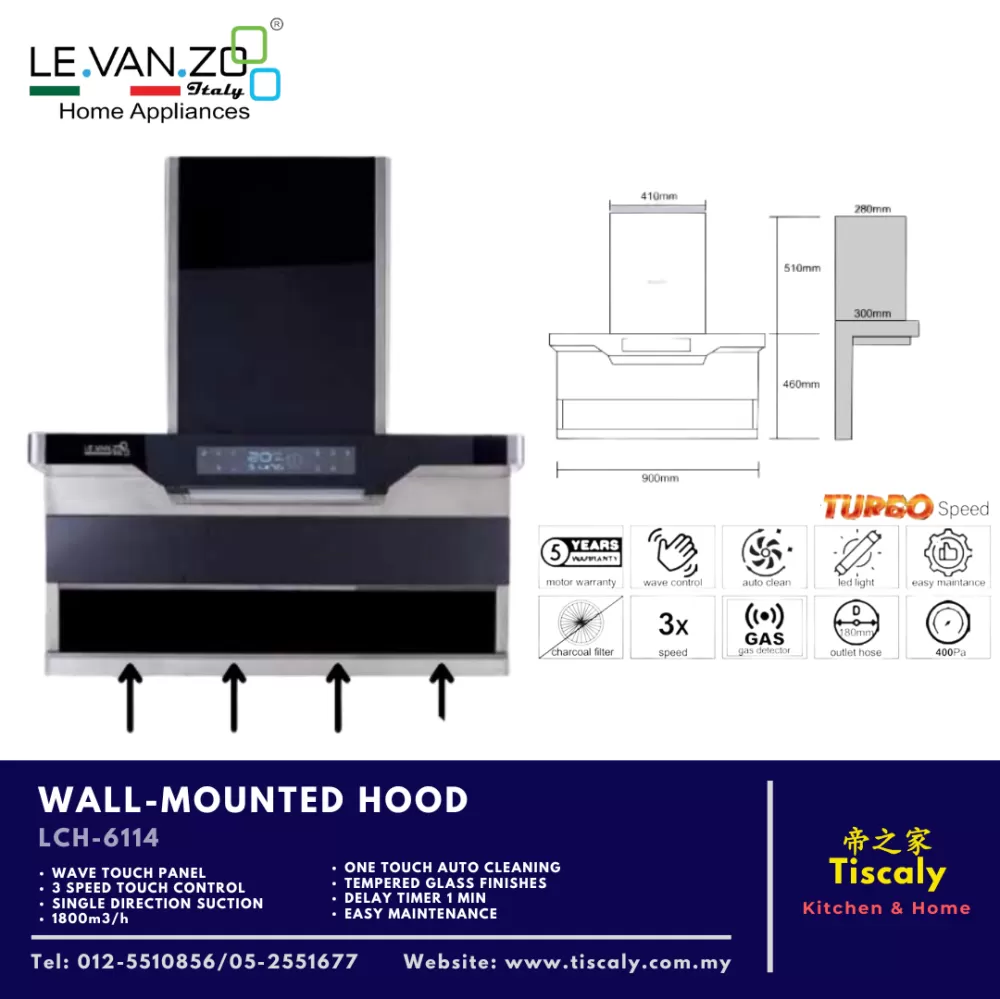 LEVANZO WALL-MOUNTED HOOD LCH-6114