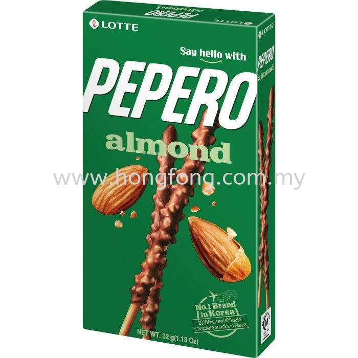 LOTTE PEPERO (ENG)ALMOND CHOCO(32G)-HALAL